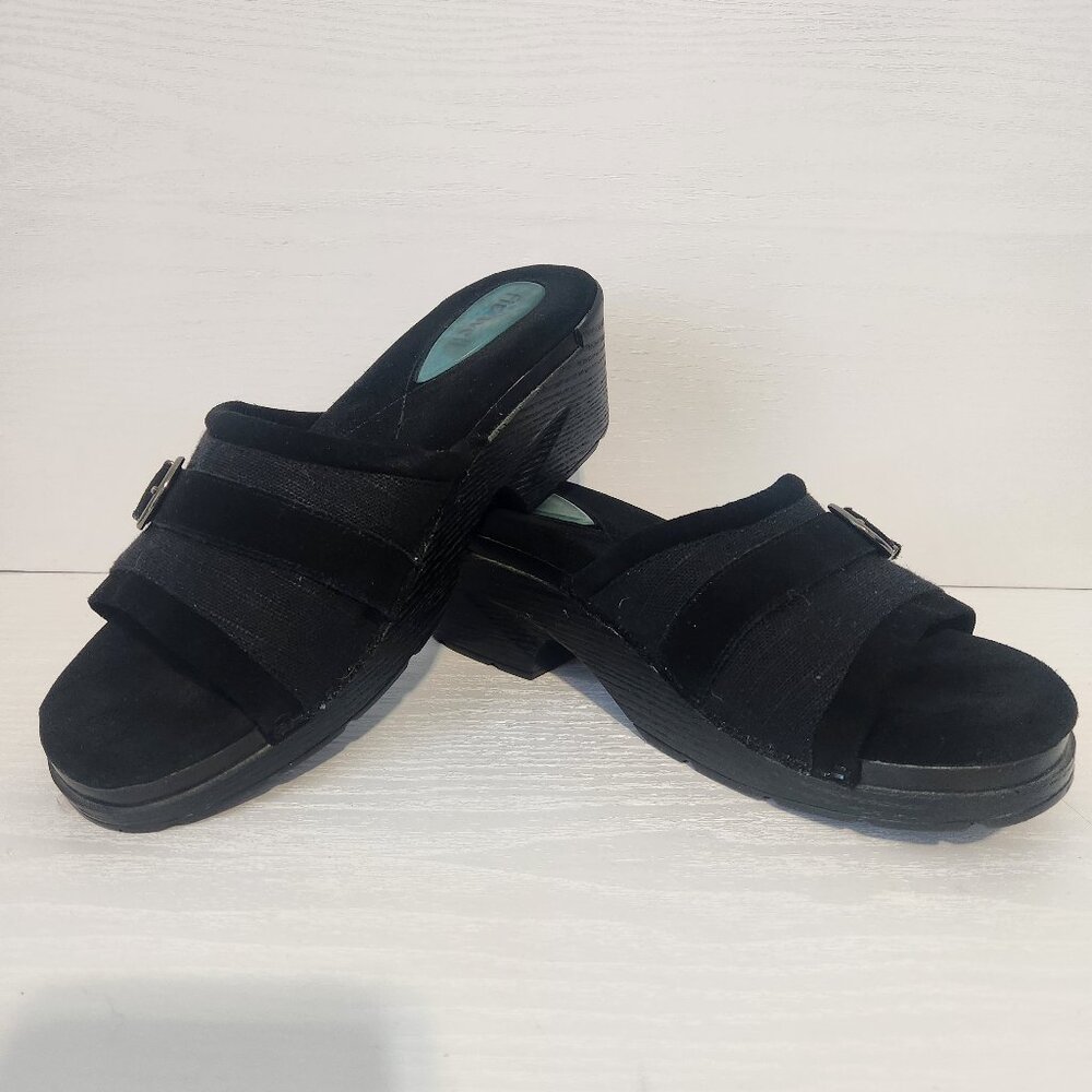 Women's Fitzwell Black Slip On Sandals Shoes Size 8.5